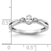 14K White Gold Lab Grown Diamond VS/SI+ G+ Complete Promise Ring